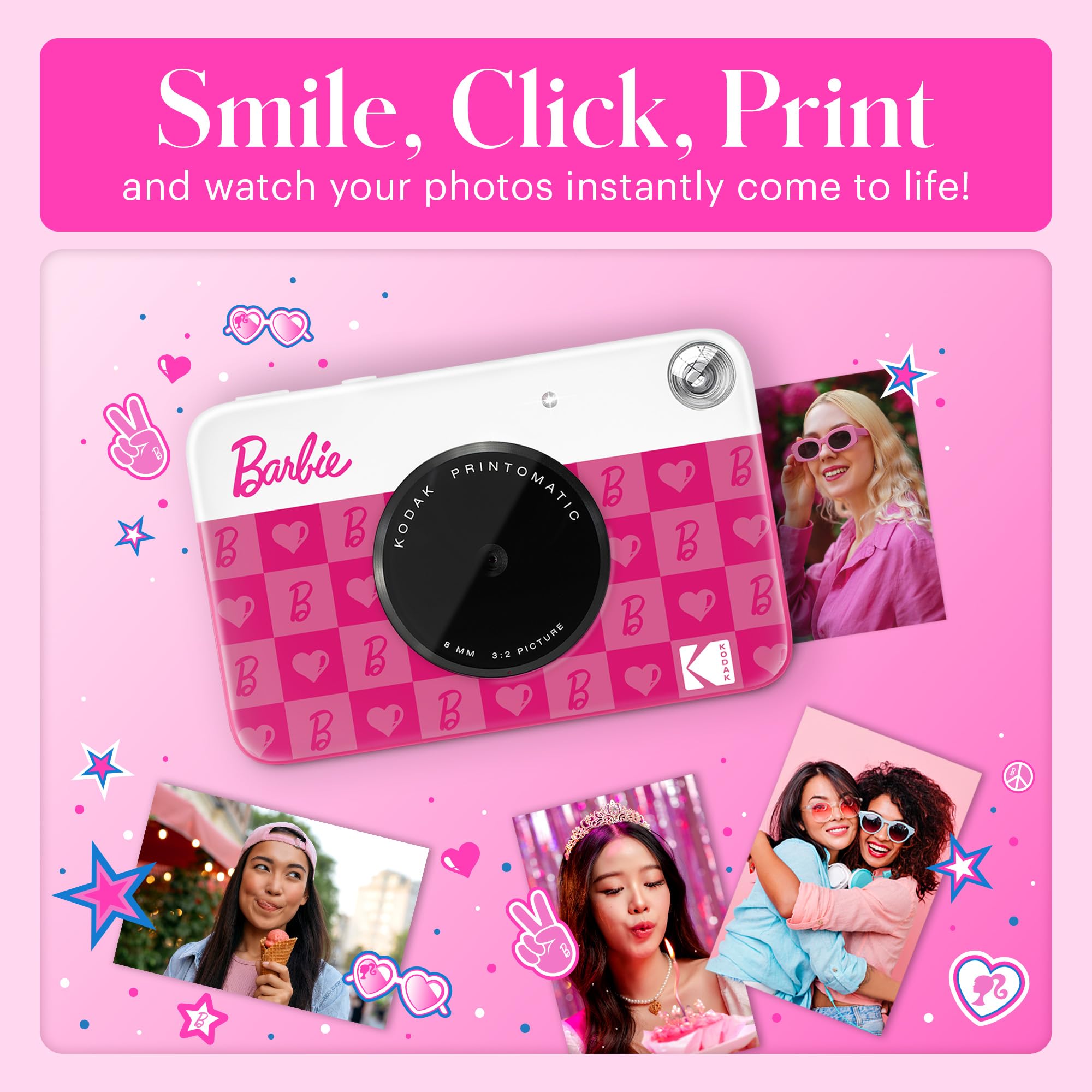 Kodak Câmera Barbie Printomatic digital, impressão instantânea
